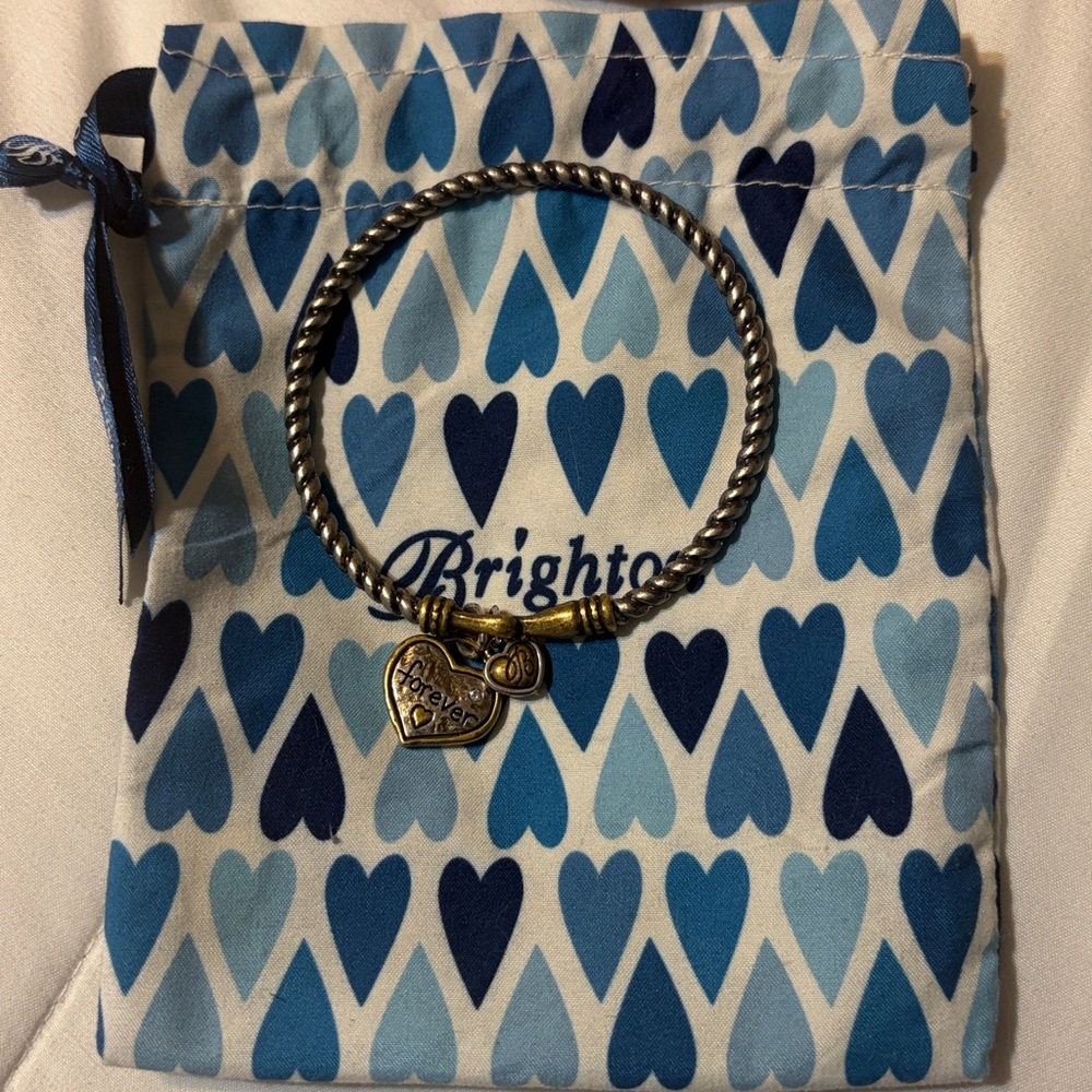 Brighton Forever & Always Heart Charm Twisted Bangle